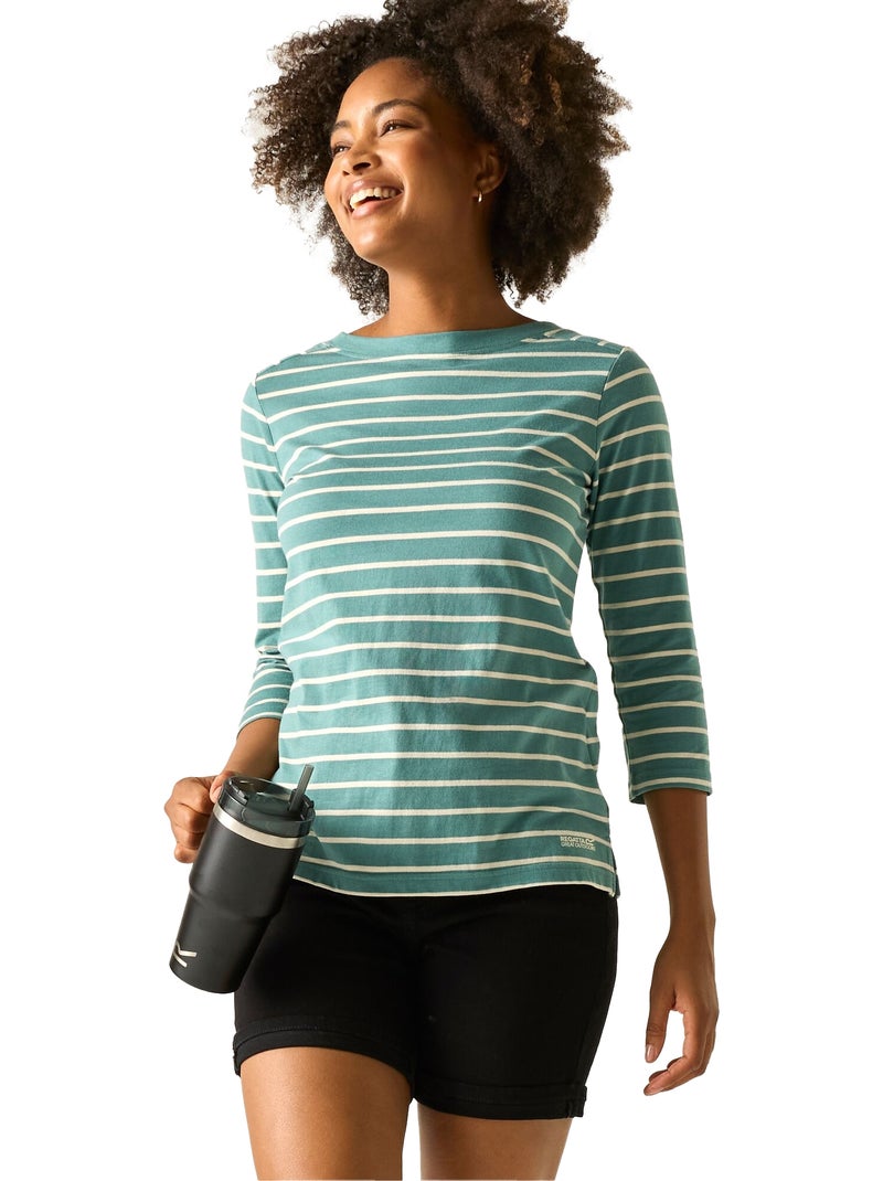 Regatta - Camiseta Baylette II de Rayas para Mujer Azul turquesa - Kiabi
