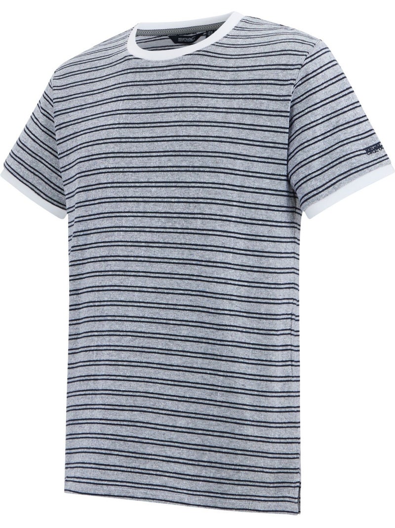 Regatta - Camiseta Benlin Diseño de Rayas para Hombre Blanco Azul - Kiabi