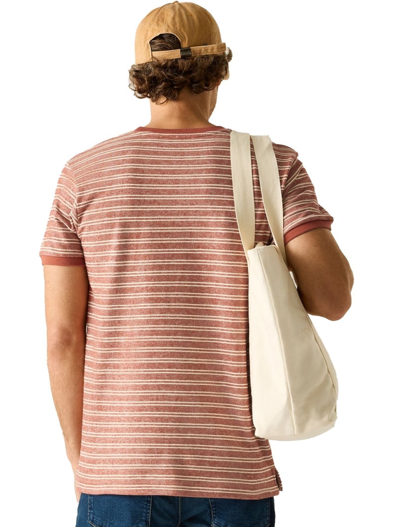 Regatta - Camiseta Benlin Diseño de Rayas para Hombre Ladrillo - Kiabi