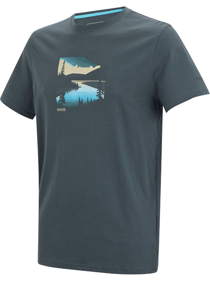 Regatta - Camiseta Breezed Diseño Gráfico para Hombre Gris oscuro - Kiabi