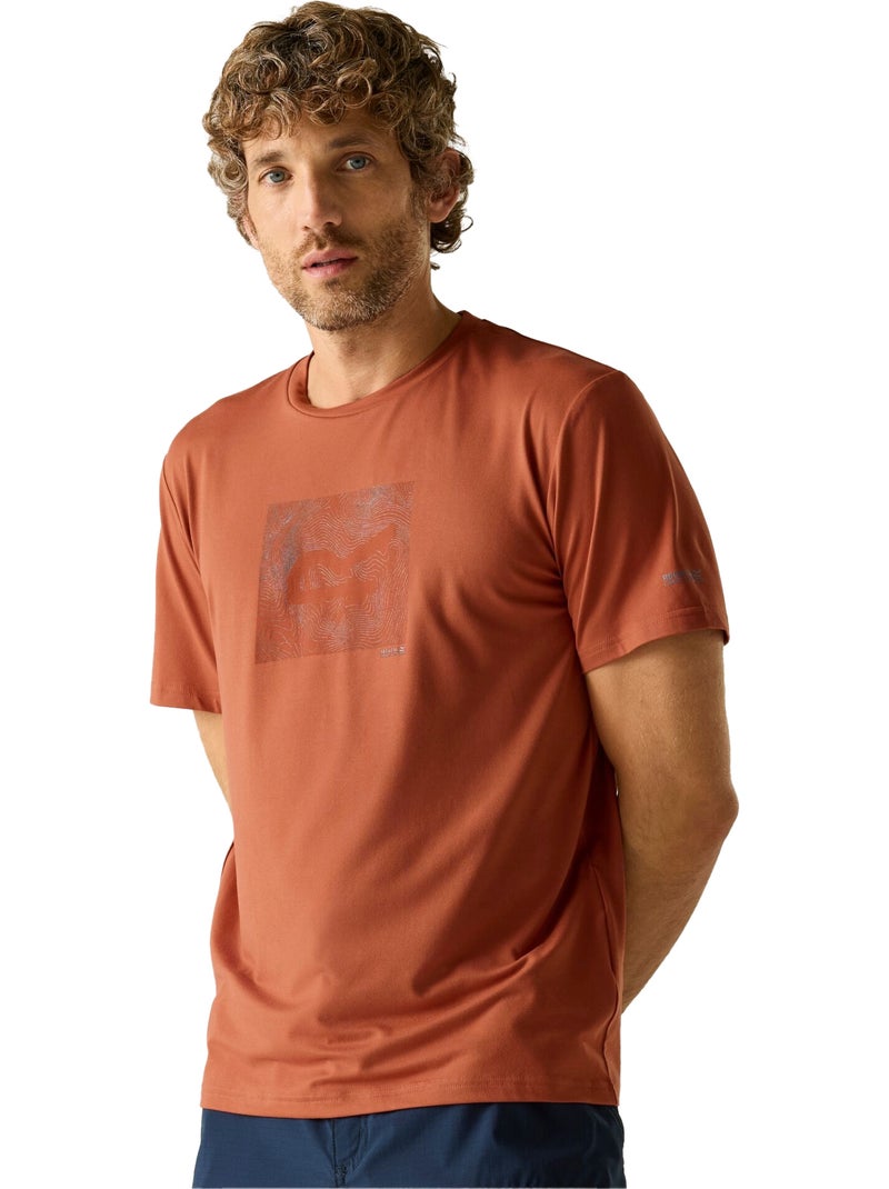 Regatta - Camiseta Fingal Diseño Topográfico para Hombre Rojo ladrillo - Kiabi