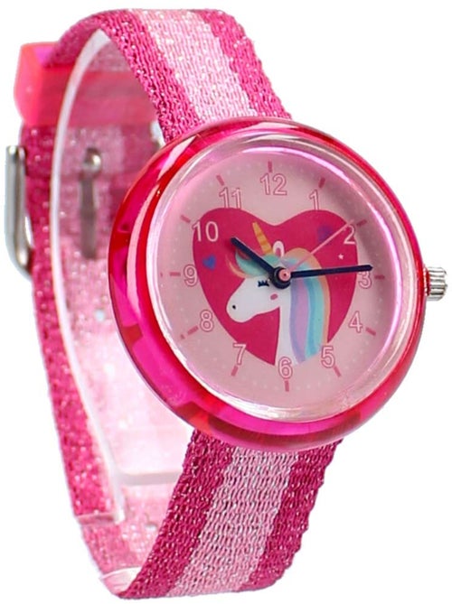 Reloj analógico infantil 'happy kids' unicornio – pinza con purpurina pret - Kiabi