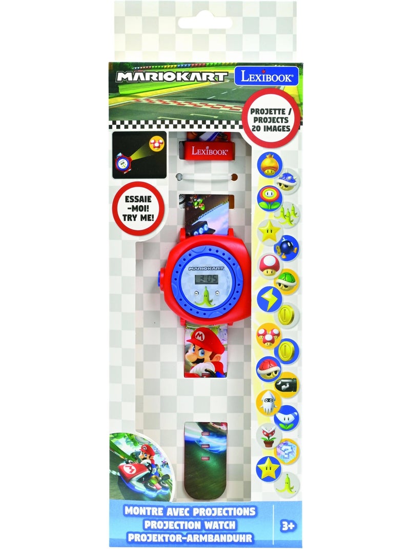 Reloj de proyecci?n digital Mario Kart con 20 im?genes para proyectar Rojo - Kiabi
