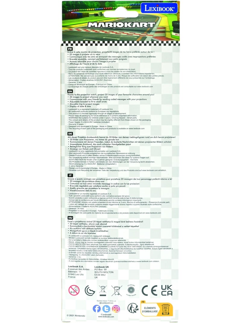 Reloj de proyecci?n digital Mario Kart con 20 im?genes para proyectar Rojo - Kiabi
