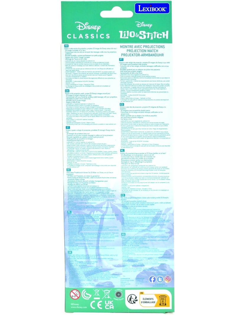 Reloj de proyecci?n digital Stitch con 20 im?genes para proyectar Azul - Kiabi