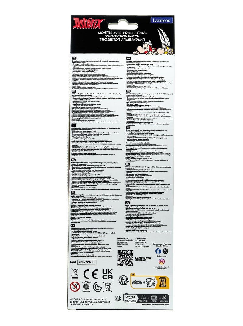 Reloj de proyección digital Astérix con 20 imágenes para proyectar Rojo - Kiabi