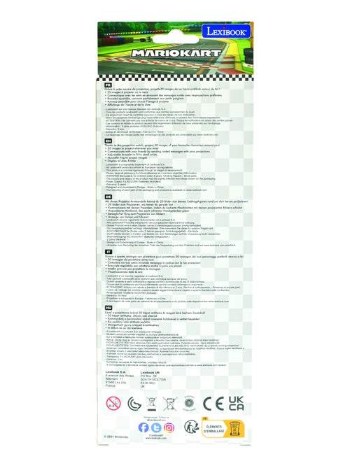 Reloj de proyección digital Mario Kart con 20 imágenes para proyectar - Kiabi