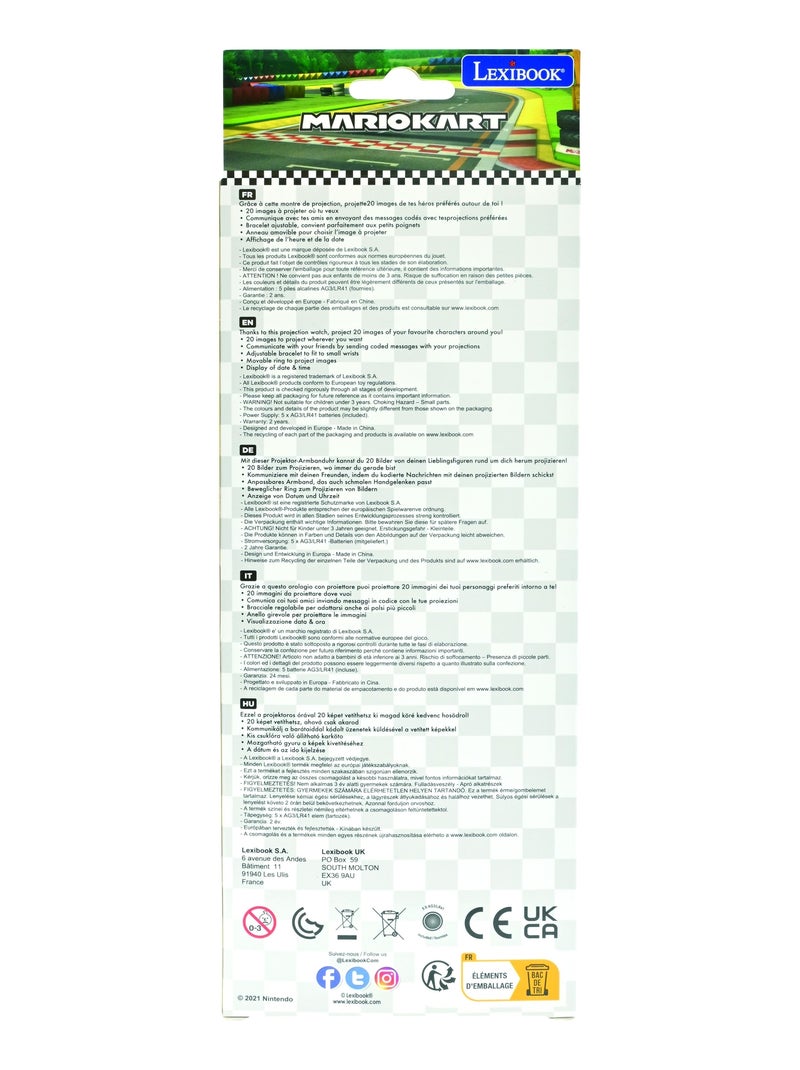 Reloj de proyección digital Mario Kart con 20 imágenes para proyectar Rojo - Kiabi