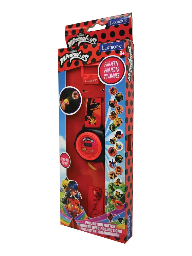 Reloj de proyección digital Miraculous con 20 imágenes para proyectar Rojo - Kiabi