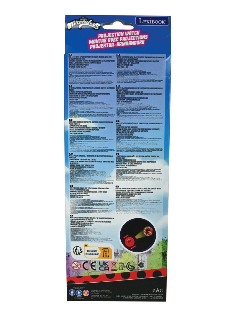 Reloj de proyección digital Miraculous con 20 imágenes para proyectar Rojo - Kiabi