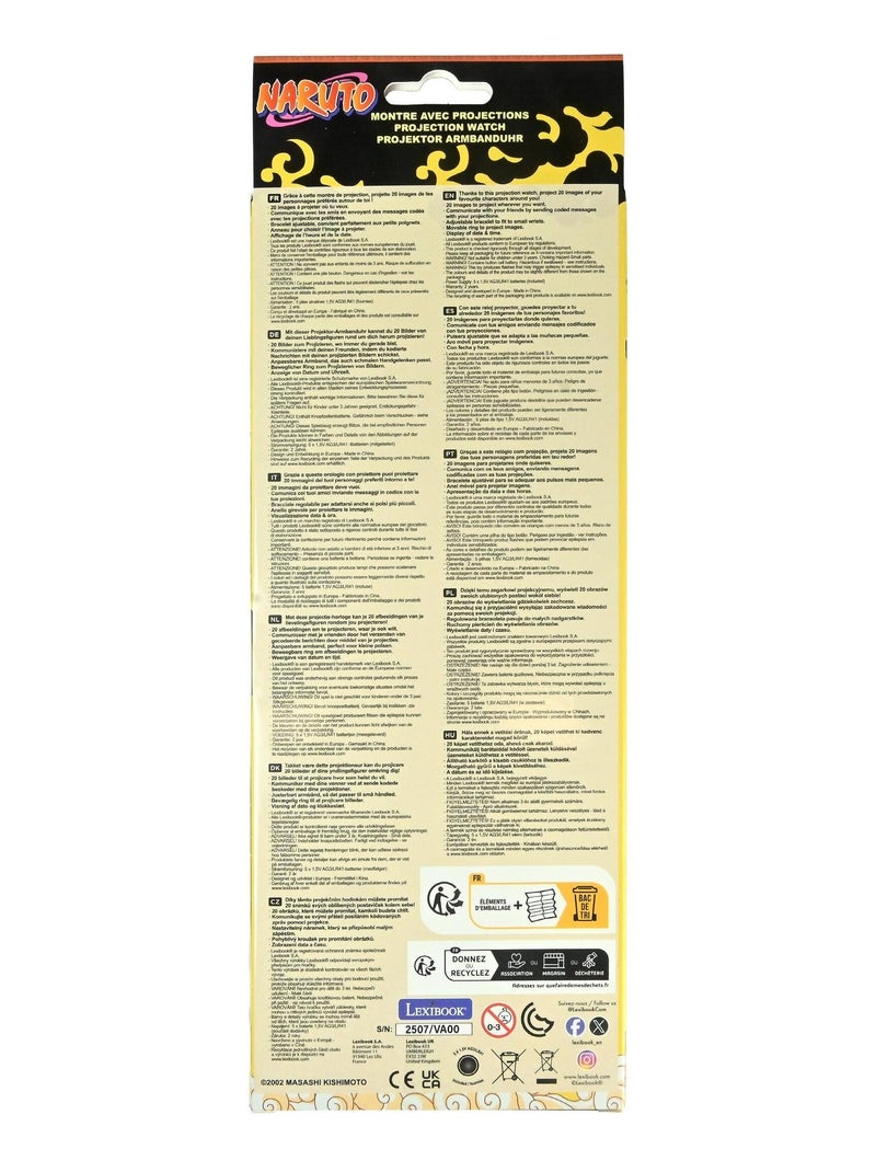 Reloj de proyección digital Naruto con 20 imágenes para proyectar Naranja - Kiabi