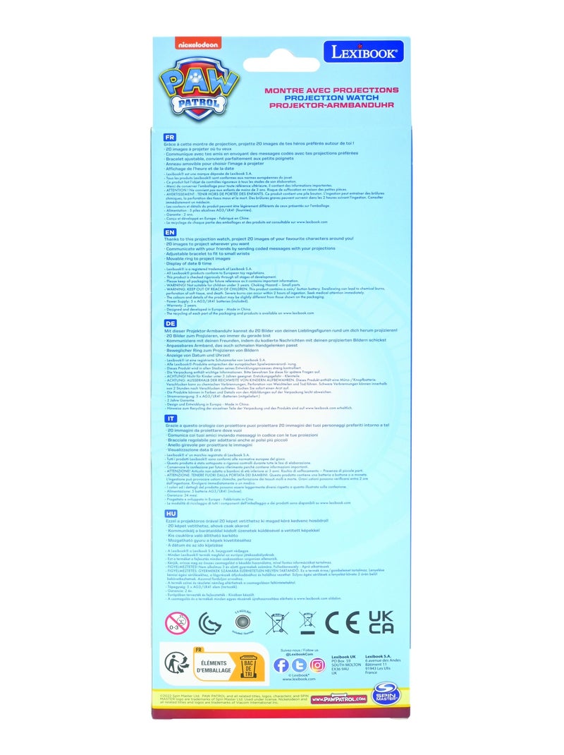 Reloj de proyección digital Paw Patrol con 20 imágenes para proyectar Azul - Kiabi