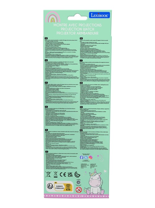 Reloj de proyección digital Unicornio con 20 imágenes para proyectar - Kiabi