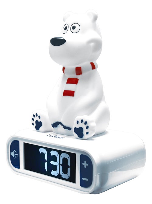 Reloj despertador con luz nocturna Diseño 3D Animales Oso polar y efectos de sonido - Kiabi