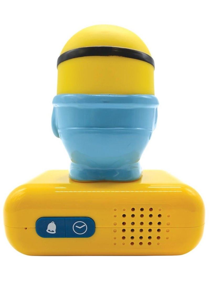 Reloj despertador con luz nocturna Diseño en 3D Los Minions y efectos de sonido Amarillo - Kiabi