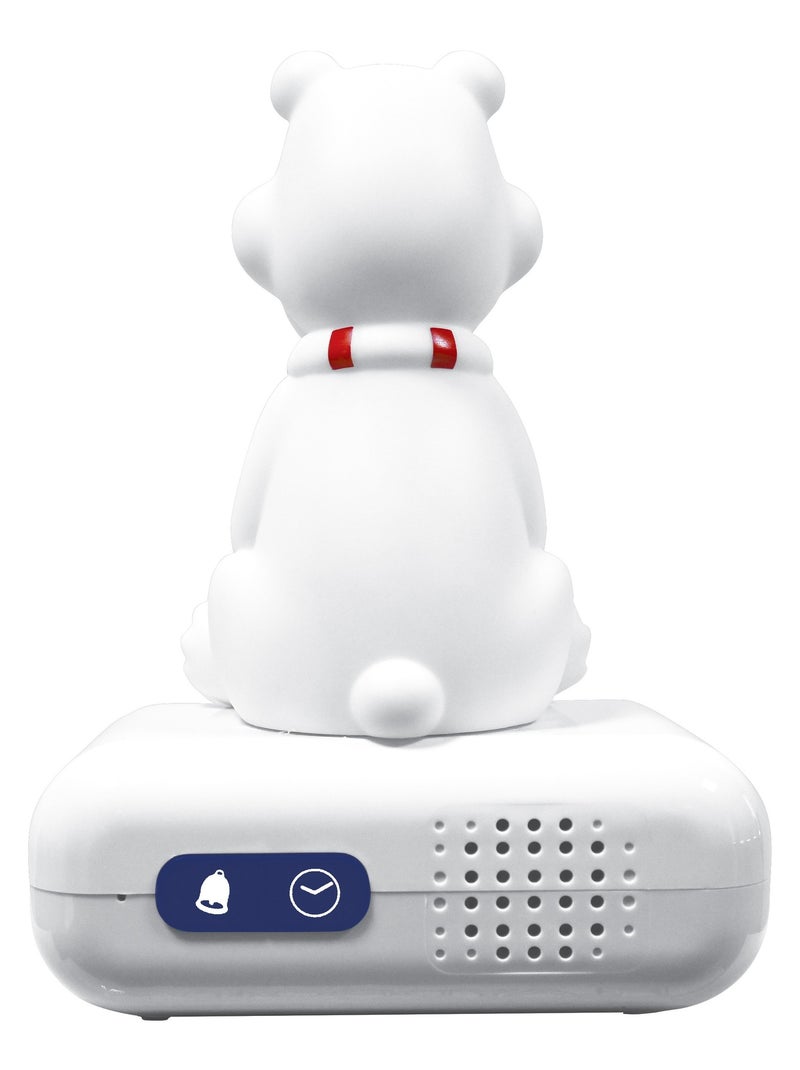 Reloj despertador con luz nocturna Dise?o 3D Animales Oso polar y efectos de sonido Blanco - Kiabi