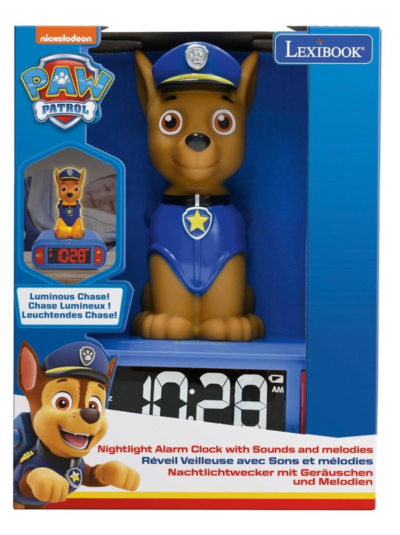 Reloj despertador con luz nocturna Dise?o 3D Paw Patrol Chase y efectos de sonido Azul - Kiabi