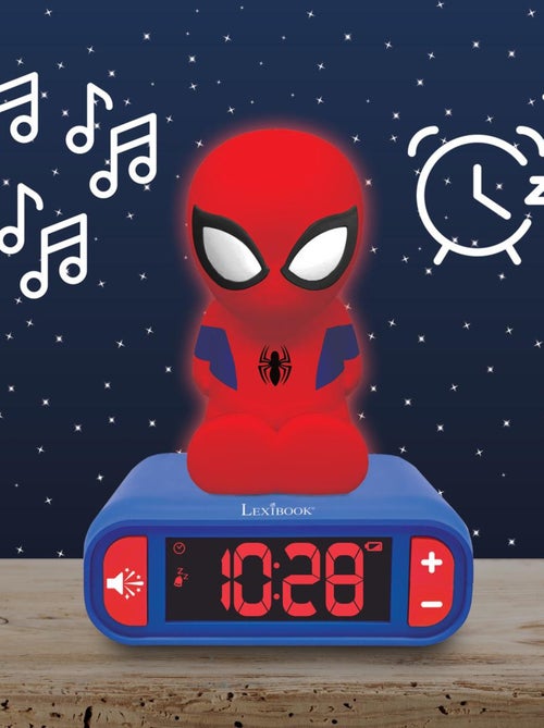 Reloj despertador con luz nocturna Dise?o 3D SpiderMan y efectos de sonido - Kiabi