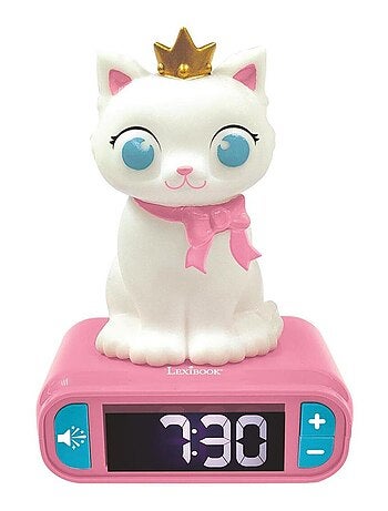 Reloj despertador con luz nocturna y efectos de sonido con dise?o 3D de gato