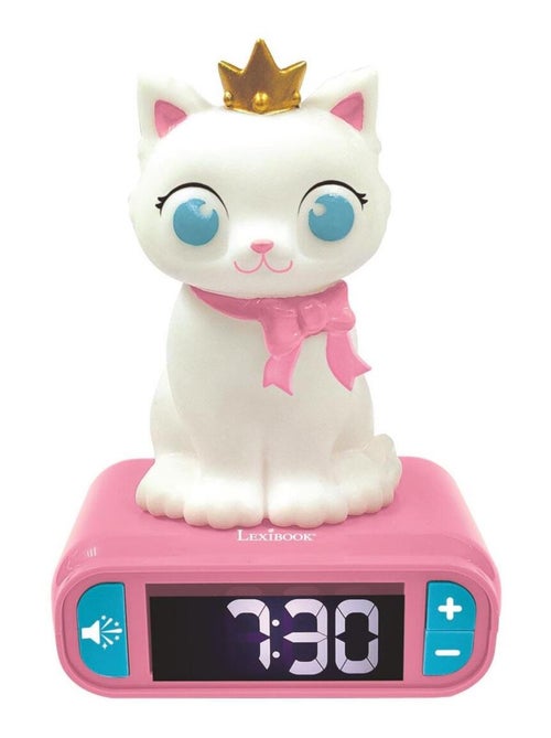 Reloj despertador con luz nocturna y efectos de sonido con dise?o 3D de gato - Kiabi