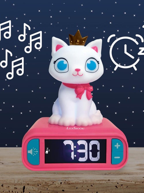 Reloj despertador con luz nocturna y efectos de sonido con dise?o 3D de gato - Kiabi