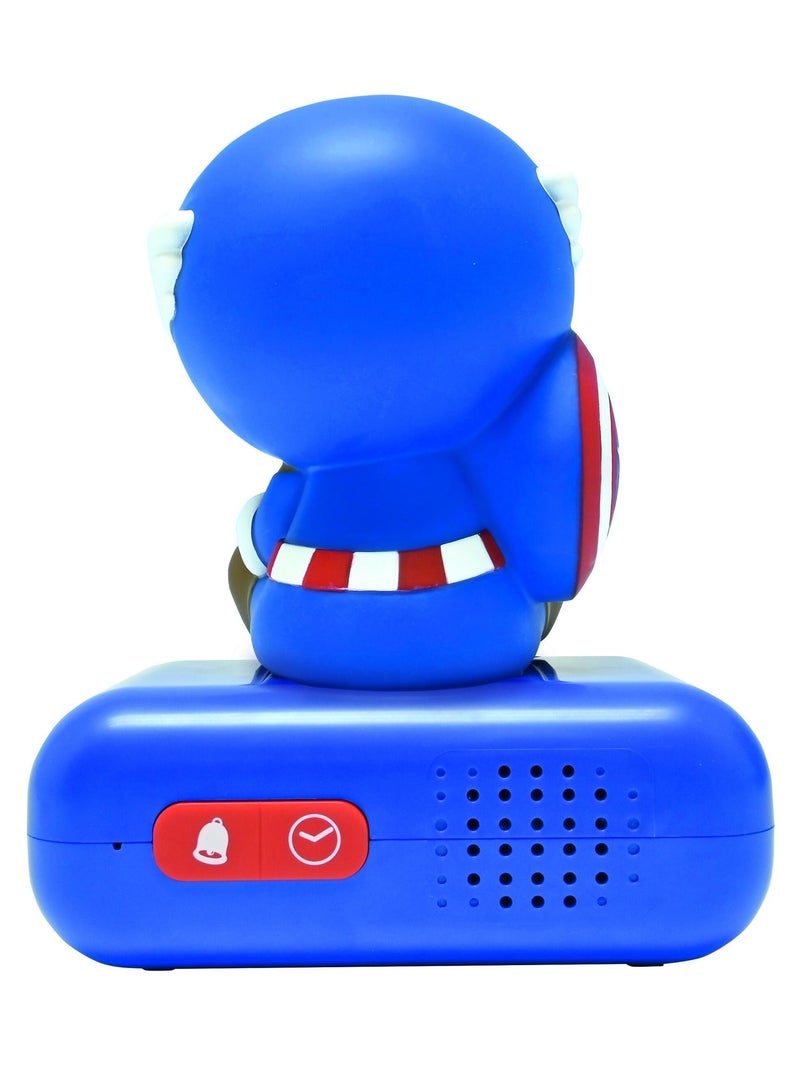 Reloj despertador con luz nocturna y sonidos del Capitán América Azul - Kiabi