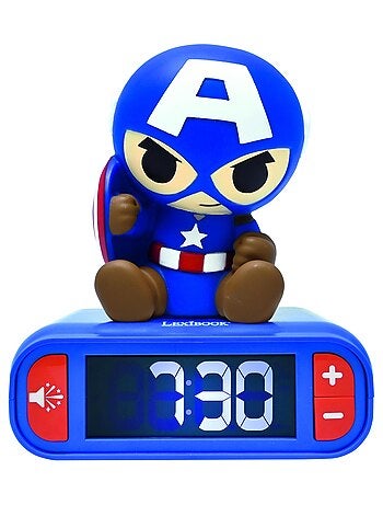 Reloj despertador con luz nocturna y sonidos del Capit?n Am?rica