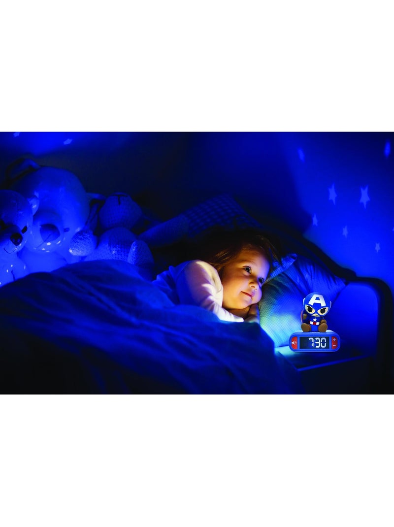Reloj despertador con luz nocturna y sonidos del Capit?n Am?rica Azul - Kiabi