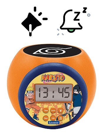 Reloj despertador con proyector Naruto y temporizador