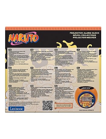 Reloj despertador con proyector Naruto y temporizador