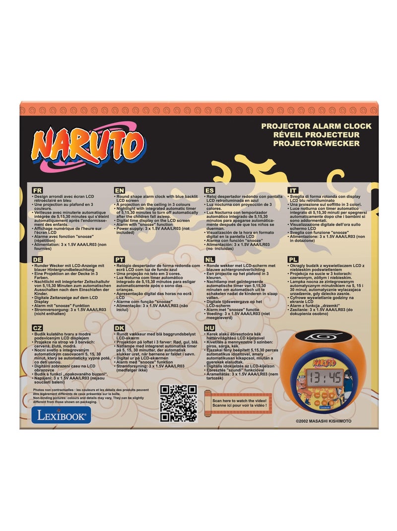 Reloj despertador con proyector Naruto y temporizador Naranja - Kiabi