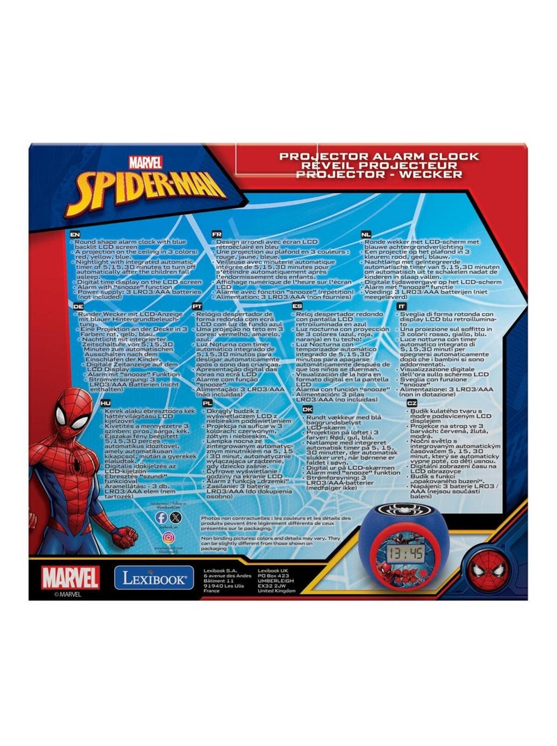 Reloj despertador con proyector y temporizador Spider Man Azul - Kiabi