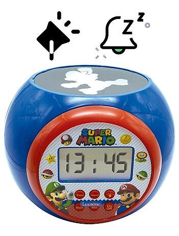 Reloj despertador con proyector y temporizador Super Mario