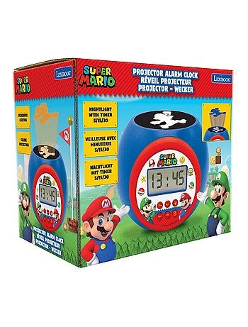 Reloj despertador con proyector y temporizador Super Mario