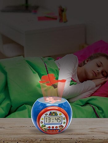 Reloj despertador con proyector y temporizador Super Mario