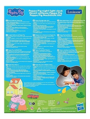 Reloj despertador Peppa Pig Nighlight con sonidos