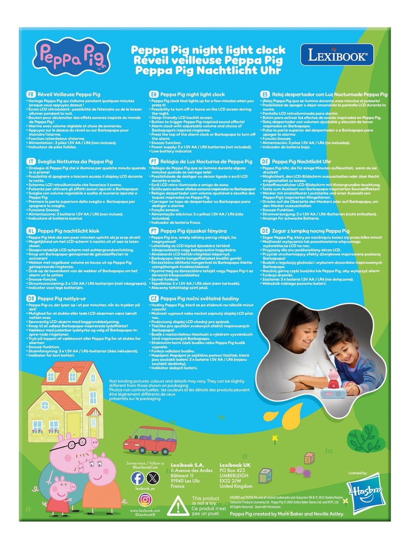 Reloj despertador Peppa Pig Nighlight con sonidos Rosa - Kiabi