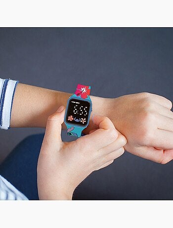 Reloj digital LED Disney Stitch para niños