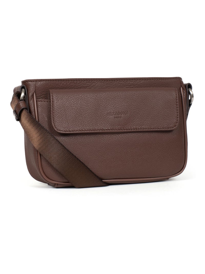 Reportero sac - cuero confort hexagona Marrón chocolate - Kiabi