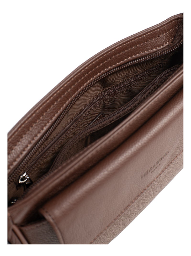 Reportero sac - cuero confort hexagona Marrón chocolate - Kiabi