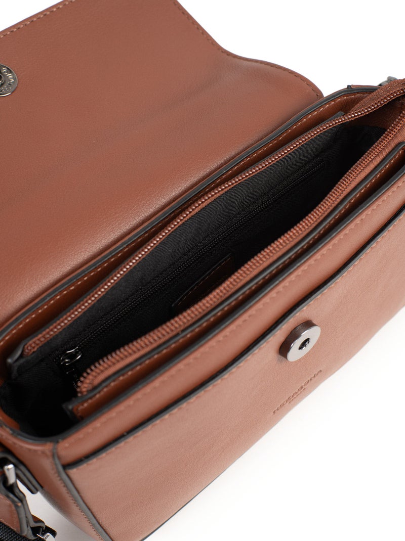 Reportero sac - cuero lény hexagona Cognac - Kiabi