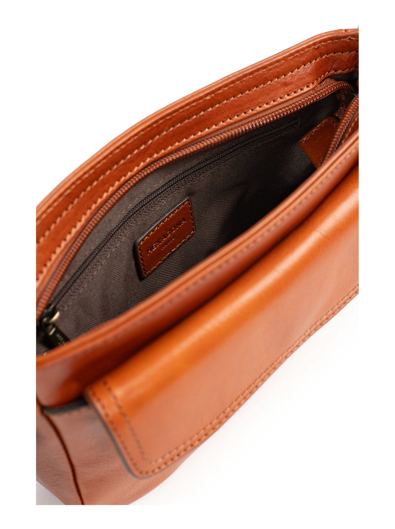 Reportero sac - cuero stuart hexagona Cognac - Kiabi