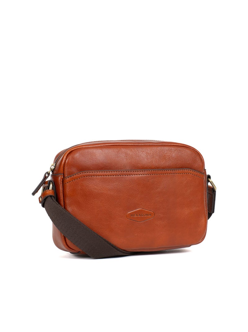 Reportero sac - cuero stuart hexagona Cognac - Kiabi