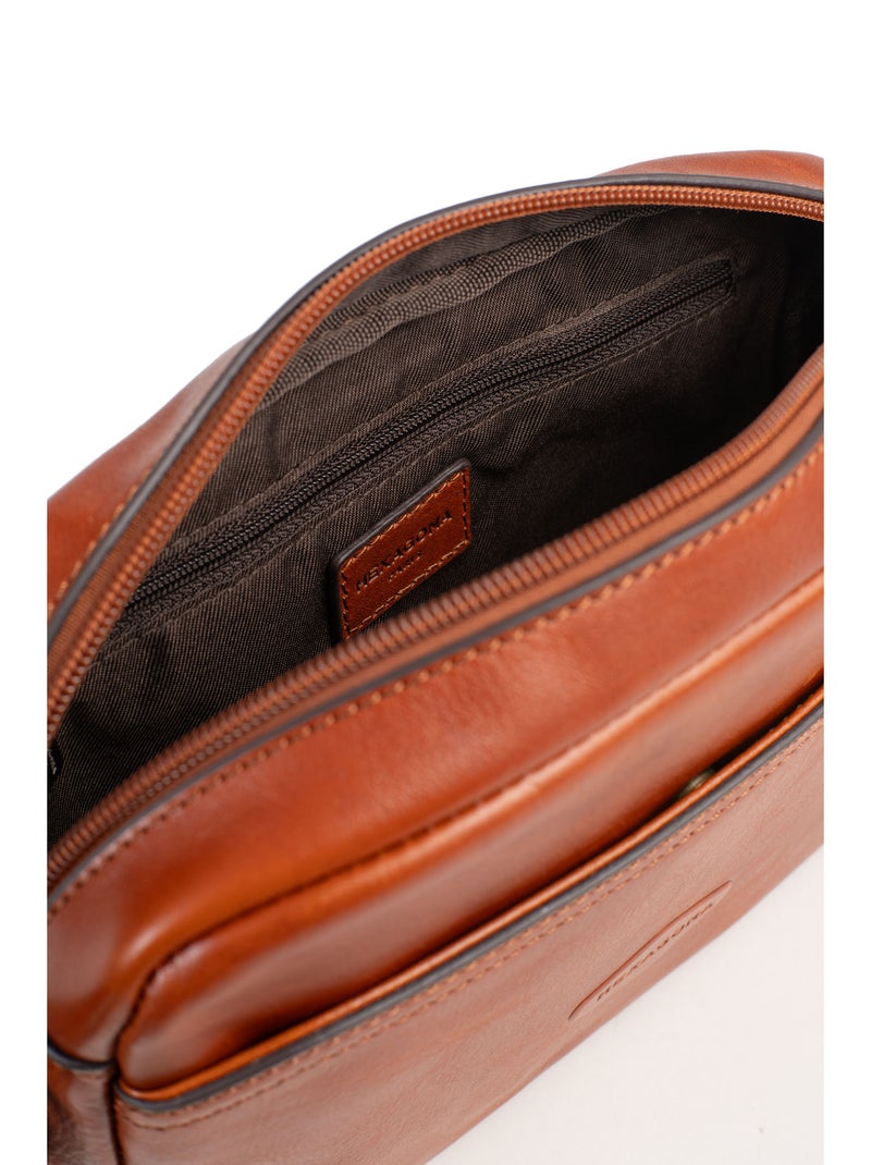 Reportero sac - cuero stuart hexagona Cognac - Kiabi