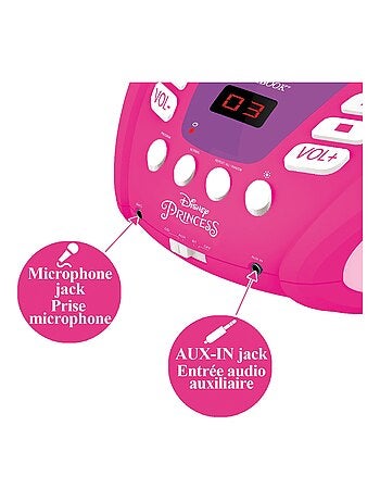 Reproductor de CD Bluetooth con luces Princesas Disney