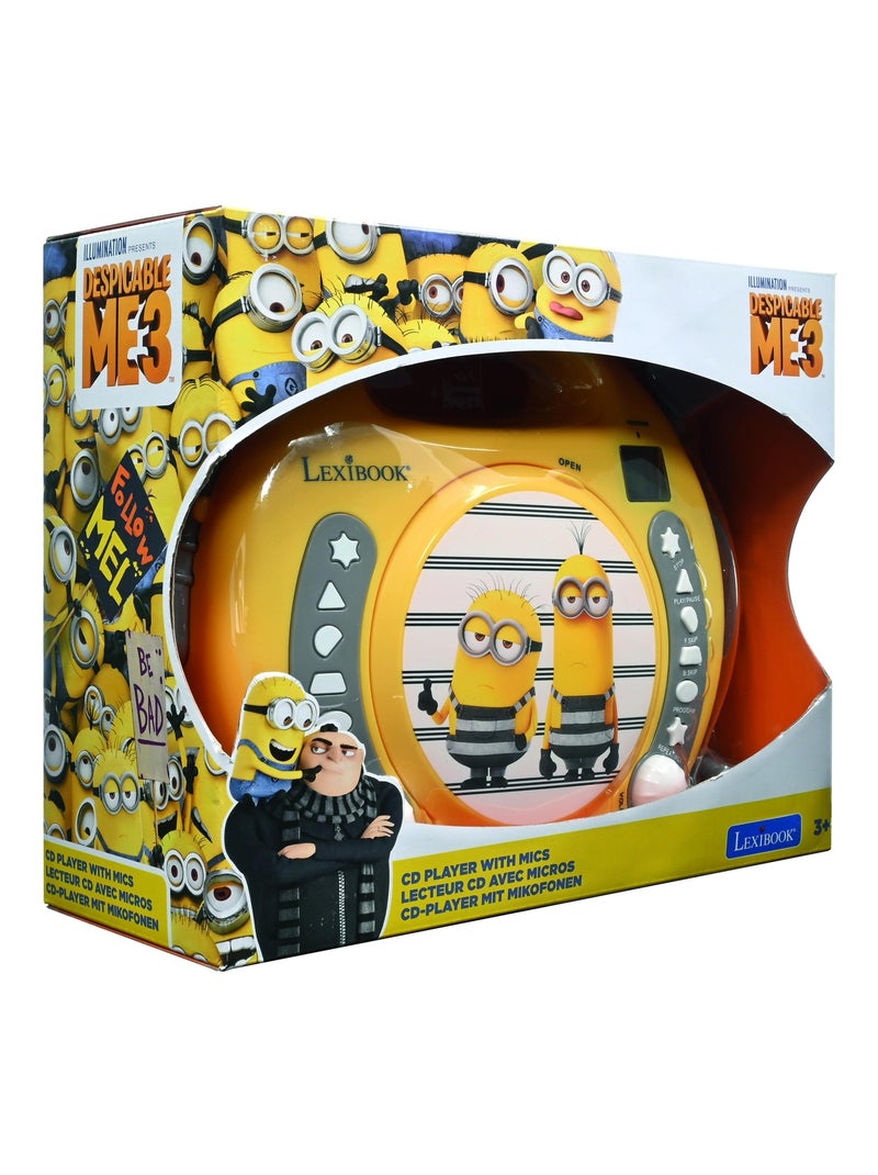 Reproductor de CD puerto?til de los Minions con 2 micr?fonos Sing Along Amarillo - Kiabi