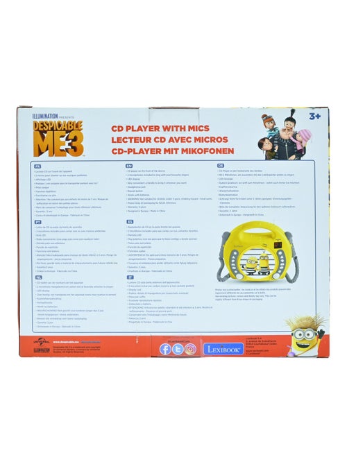 Reproductor de CD puerto?til de los Minions con 2 micr?fonos Sing Along - Kiabi
