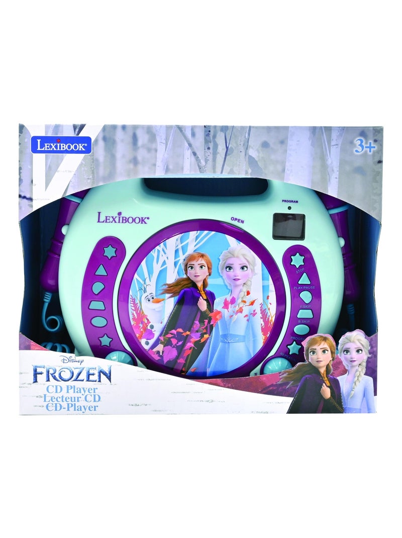 Reproductor de CD puerto?til Frozen con 2 micr?fonos Sing Along Violeta - Kiabi