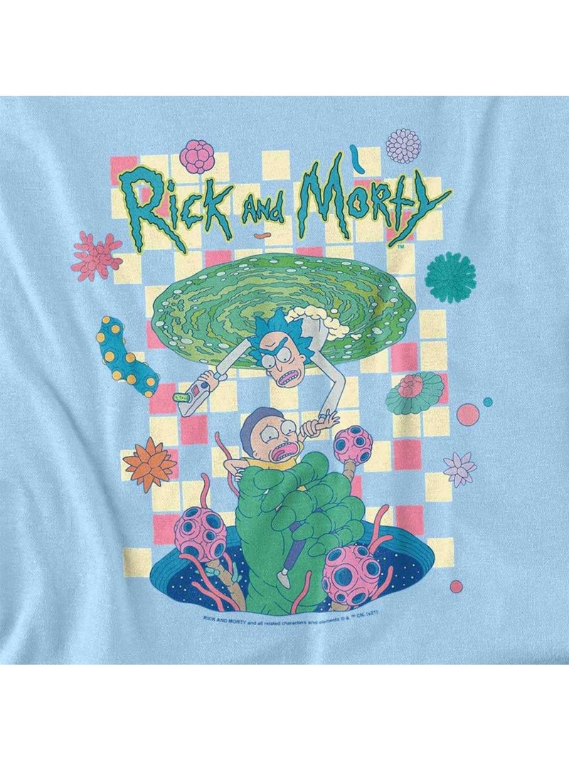 Rick And Morty - Camiseta Falling Portals para Adultos Unisex Azul claro - Kiabi