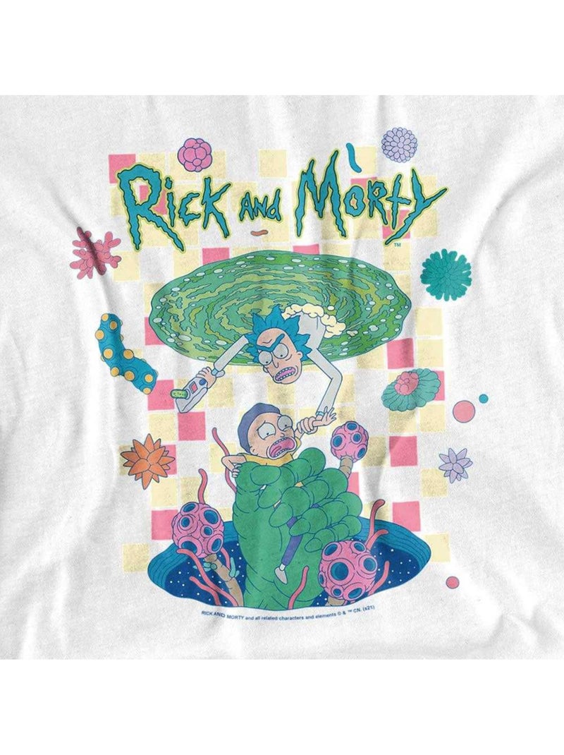 Rick And Morty - Camiseta Falling Portals para Adultos Unisex Blanco - Kiabi
